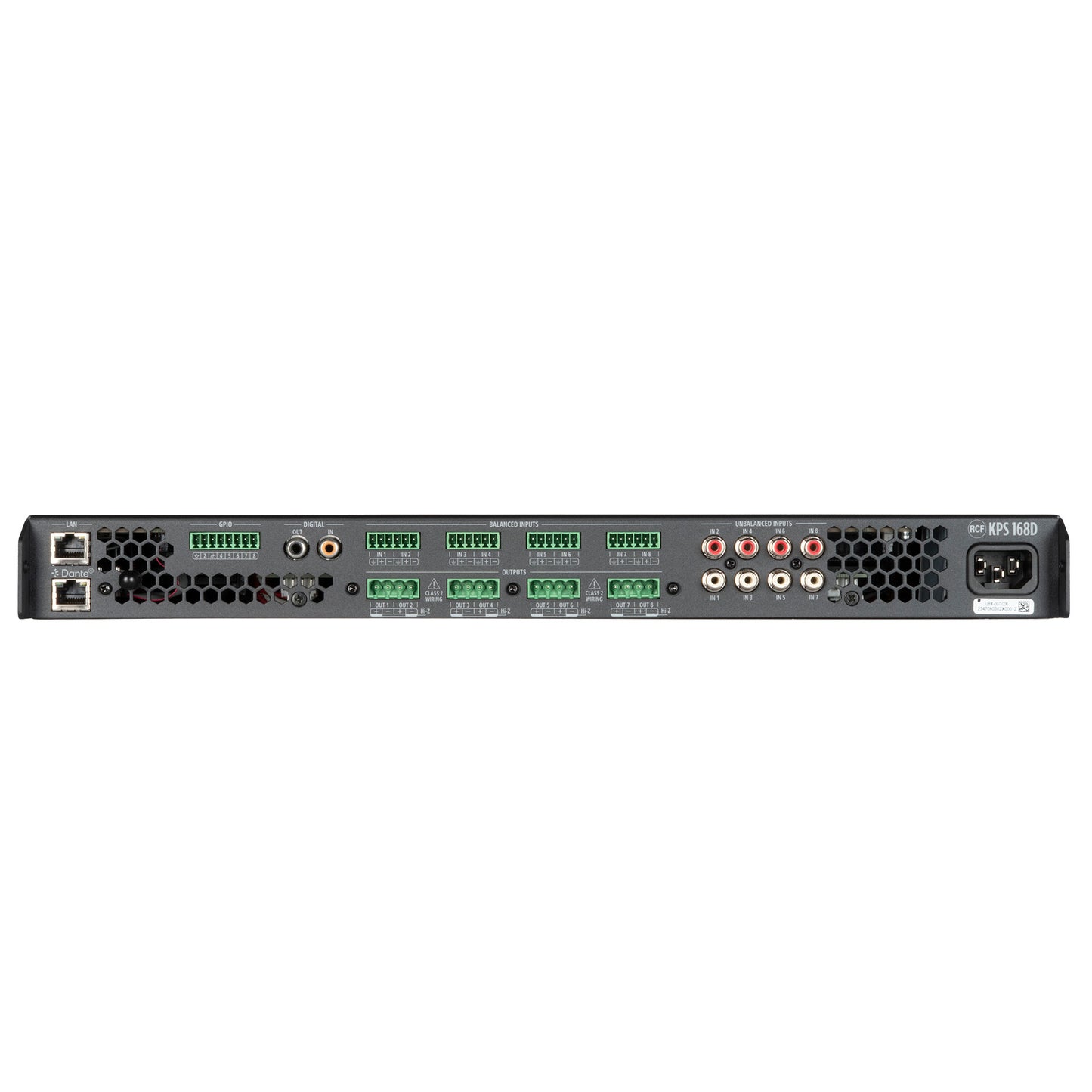 RCF KPS 168D Class D Power Amplifier with DSP, Dante-Equipped (8 X 160 W)
