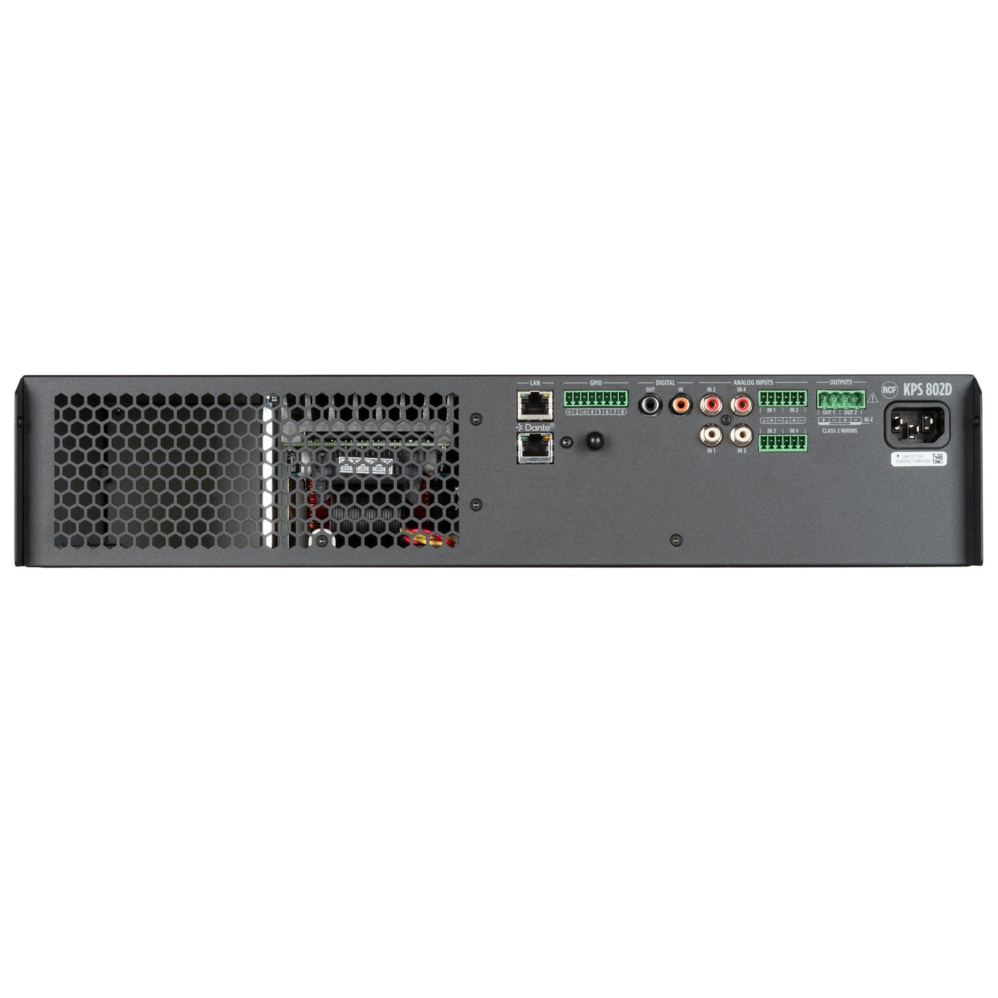 RCF KPS 802D Class D Power Amplifier with DSP, Dante-Equipped (2 X 800 W)