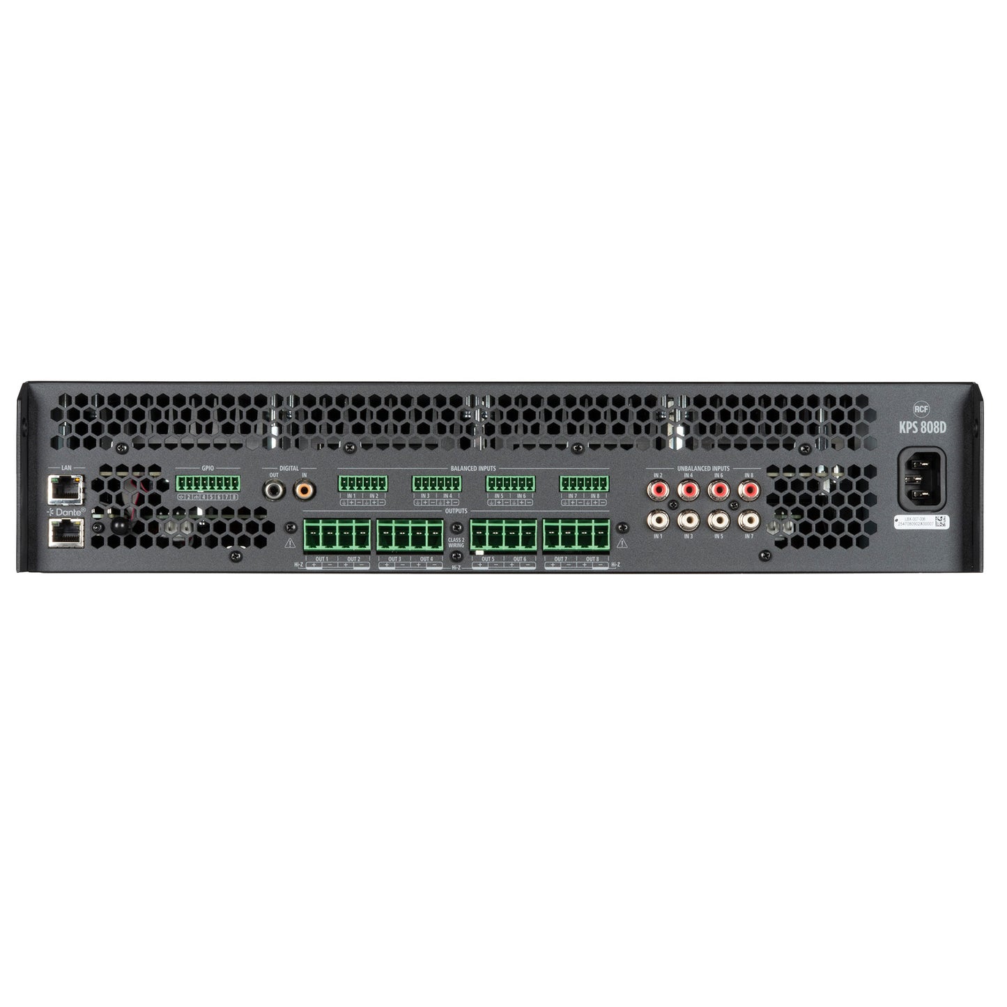 RCF KPS 808D Class D Power Amplifier with DSP, Dante-Equipped (8 X 800 W)