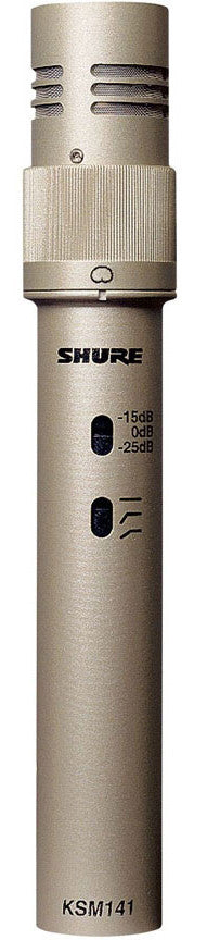 Shure KSM141/SL Dual-Pattern (Cardioid/Omnidirectional) Studio Condenser Microphone (Champagne), Foam Windscreen and Carrying Case