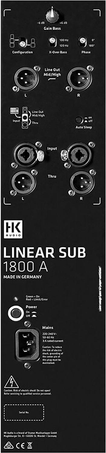 HK Audio Linear Sub 1800 A 18" Active Subwoofer - PSSL ProSound and Stage Lighting