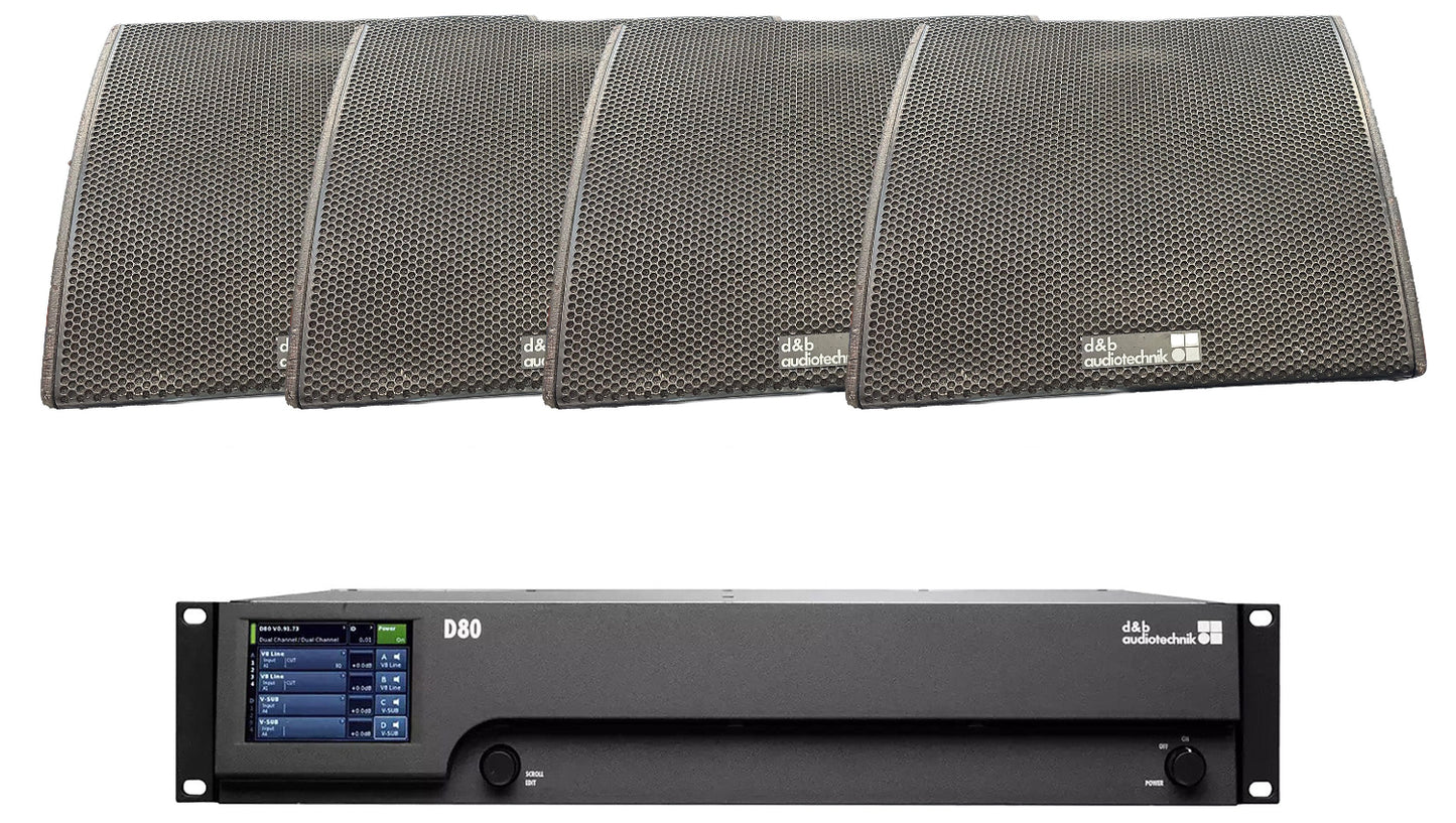 Ensemble de 4 moniteurs de scène d&b audiotechnik M4 avec amplificateur D80