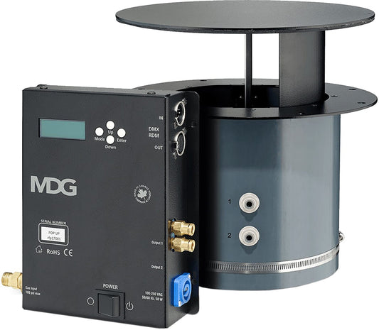 MDG DMX/RDM Pneumatic Round Floor Pocket, 5in fog Input - PSSL ProSound and Stage Lighting