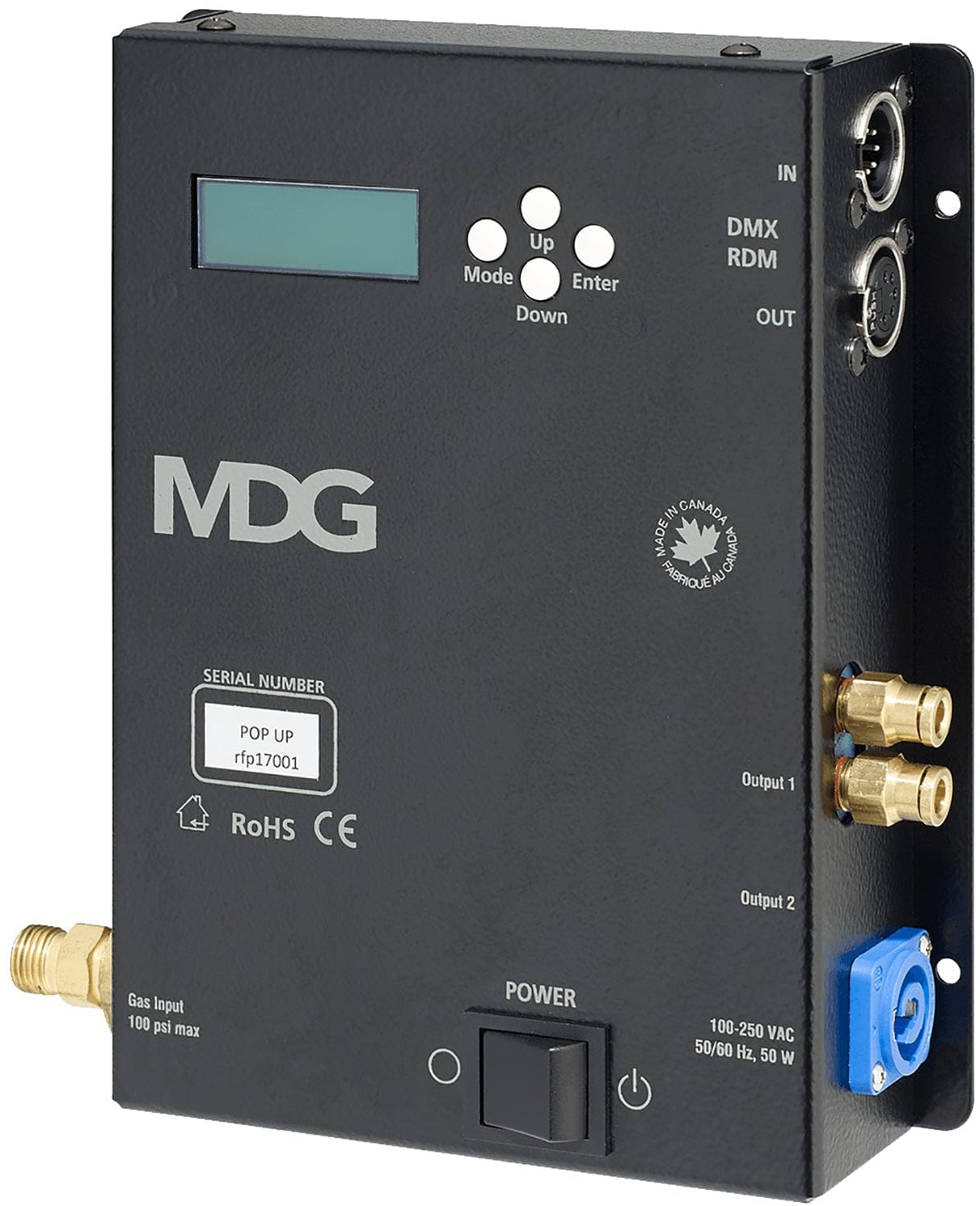 MDG DMX/RDM Pneumatic Round Floor Pocket, 9in fog Input - PSSL ProSound and Stage Lighting