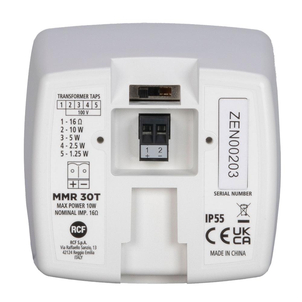 RCF MMR-30T-W Pair of 3" 40W Speakers, 16 Ohm, Micro Monitor Speakers (White)
