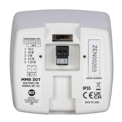 RCF MMR-30T-W Pair of 3" 40W Speakers, 16 Ohm, Micro Monitor Speakers (White)