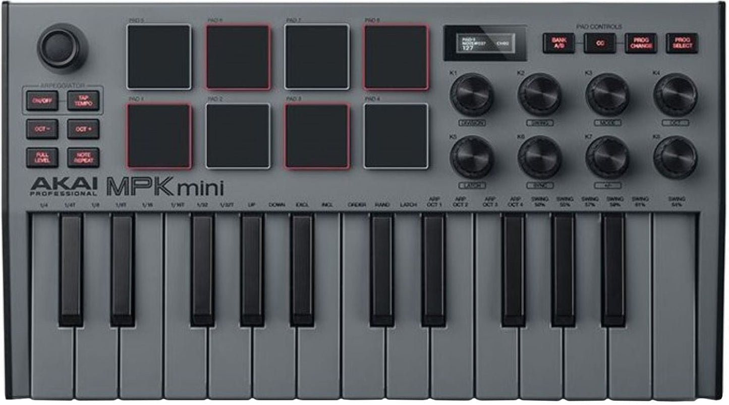 Akai MPK Mini MK3 Portable USB MIDI Keyboard Controller Special Edition - Gray - PSSL ProSound and Stage Lighting