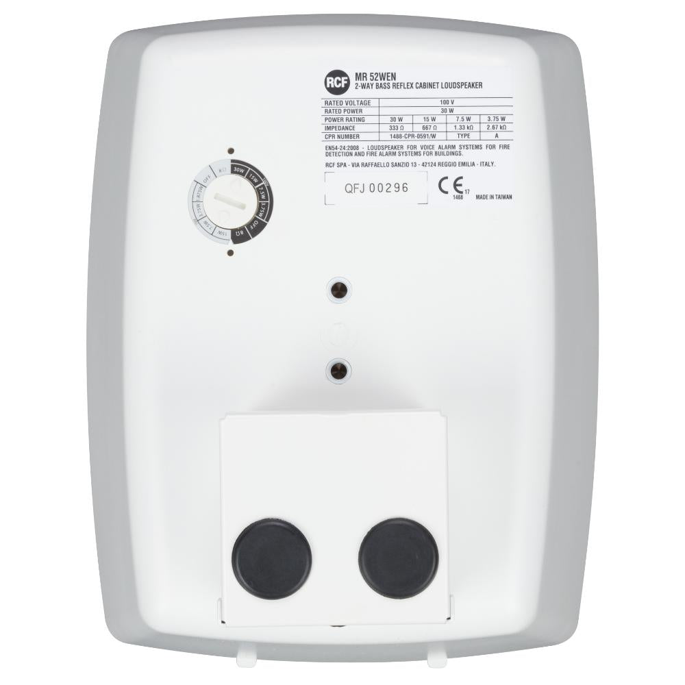 RCF MR 52EN W 2 Way Bass Reflex Wall Mount Cabinet, 30W - White - Trasf/Low Imp
