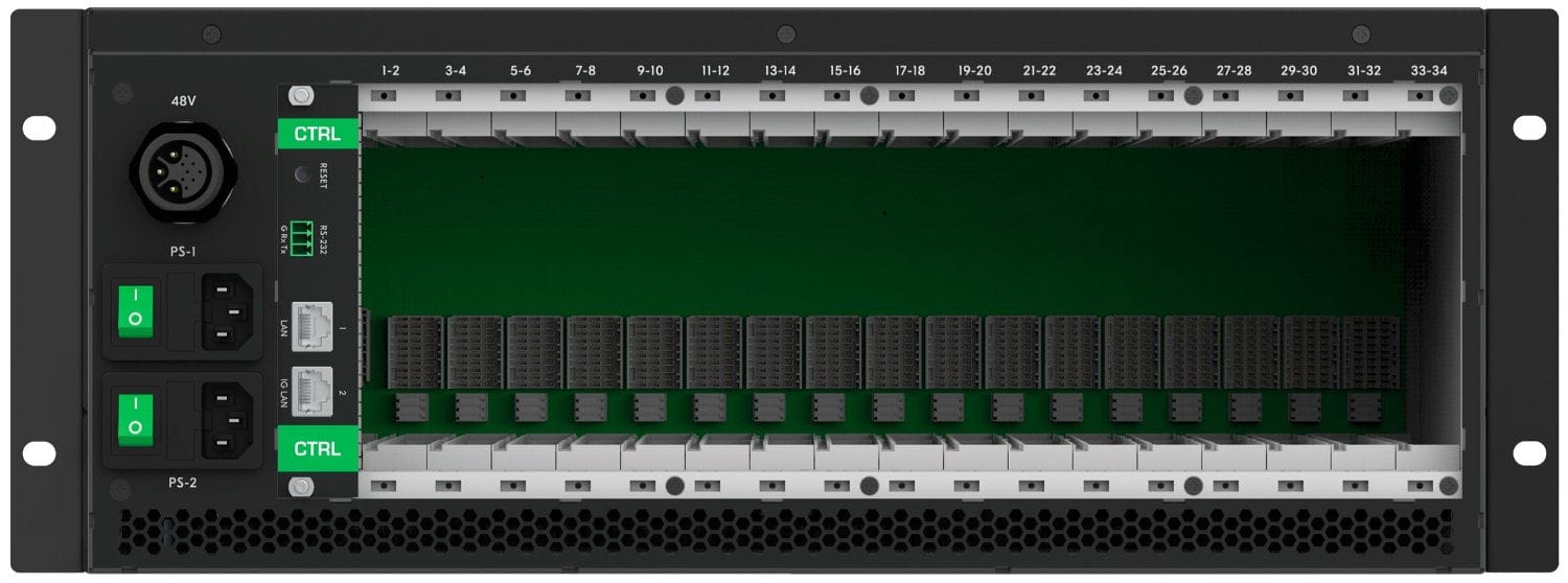 Kramer MTransmitter3-34-M 4U Digital Frame with 34-Port Unified IOs Modular Matrix - PSSL ProSound and Stage Lighting