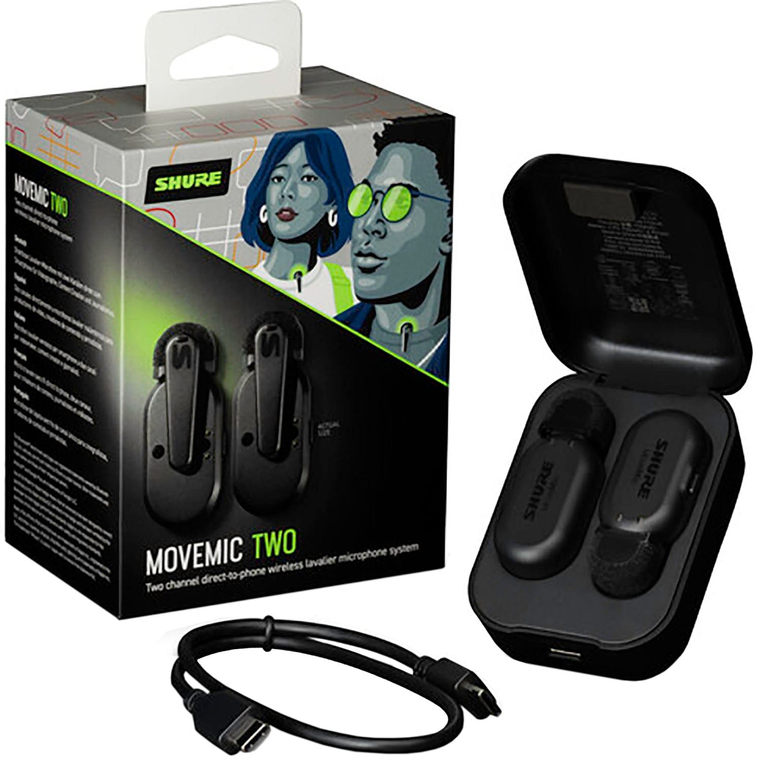 Shure MV-TWO-Z7 MoveMic Wireless Lavalier Microphone Pair for