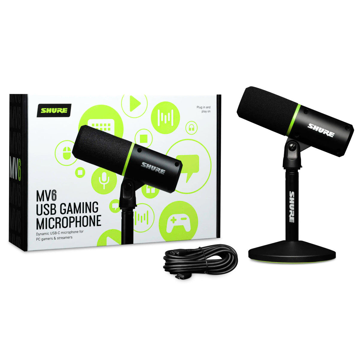 Shure MV6 USB SPEECH MICROPHONE, BLACK