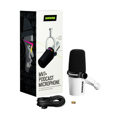 Shure MV7+-W XLR/USB Speech Microphone - White