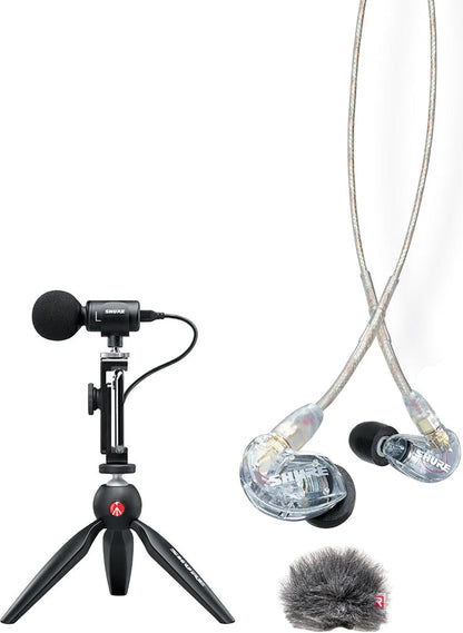 Shure MV88+SE215-CL Portable Videography Kit with MV88+ Microphone / SE215-CL Earphones - PSSL ProSound and Stage Lighting