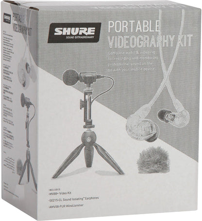 Shure MV88+SE215-CL Portable Videography Kit with MV88+ Microphone / SE215-CL Earphones - PSSL ProSound and Stage Lighting