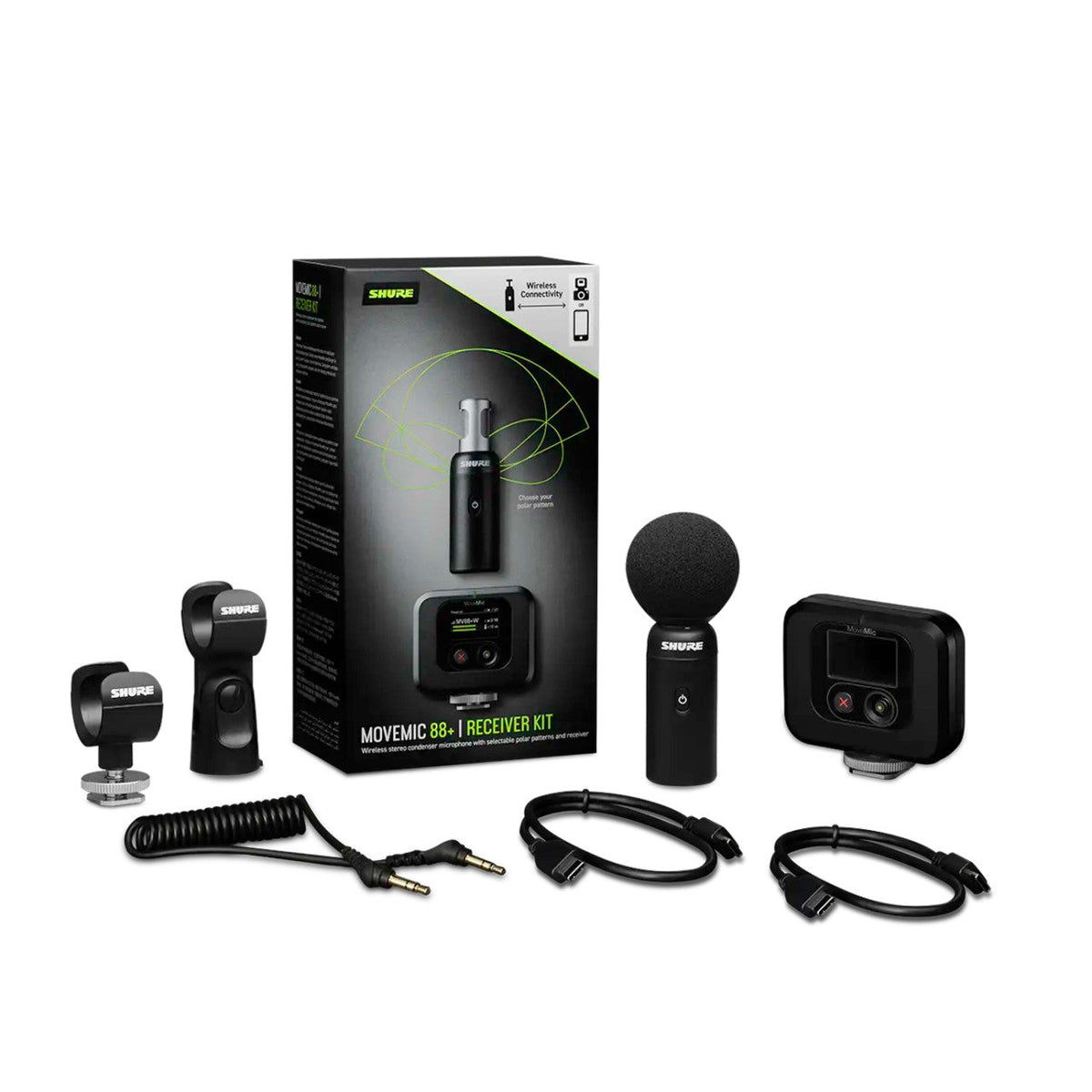 Shure MV88+W-KIT-Z7 Wireless Stereo Mic, Camera Receiver
