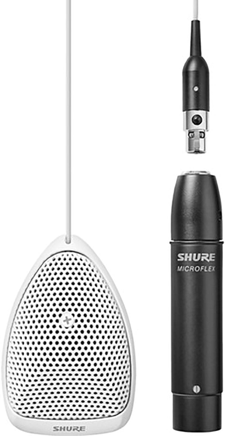 Shure MX391W-A/C Microflex Cardioid Boundary Microphone with Detachable XLR Preamp - White - PSSL ProSound and Stage Lighting