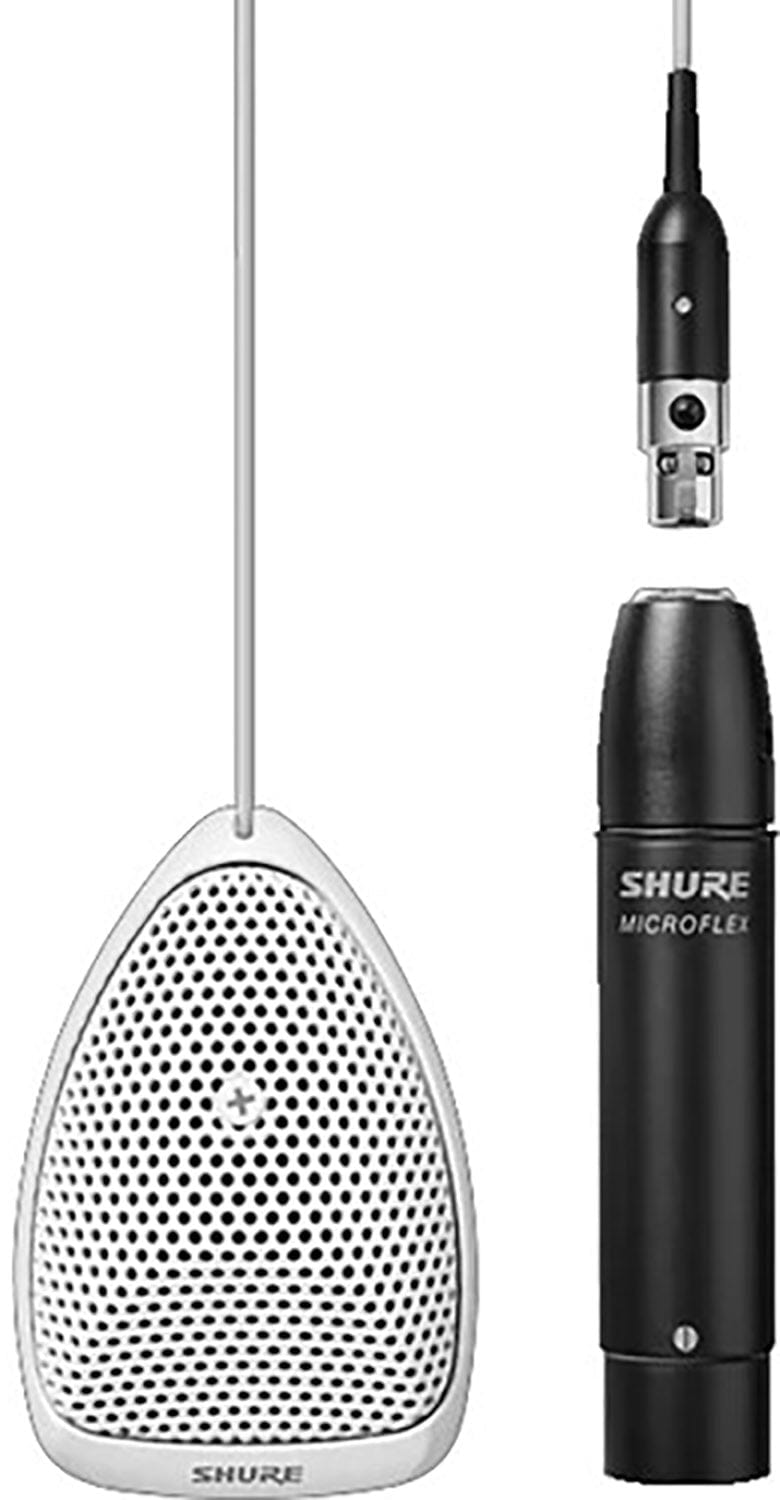 Shure MX391W-A/O Microflex Omnidirectional Boundary Microphone with Detachable XLR Preamp - White - PSSL ProSound and Stage Lighting