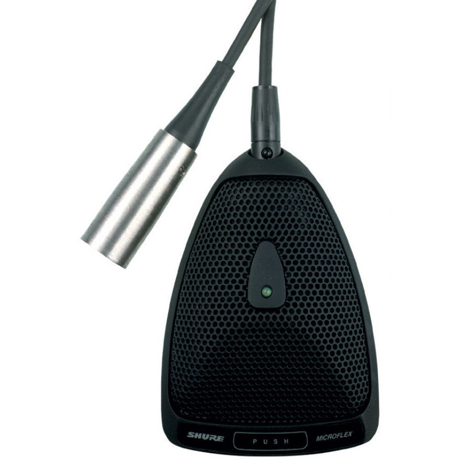 Shure MX393/C Cardioid - Condenser Boundary Microphone, Built-in Preamp, 12' 3-pin Mini Connector (TA3F) to XLR Cable, Programmable Switch and LED Indicator