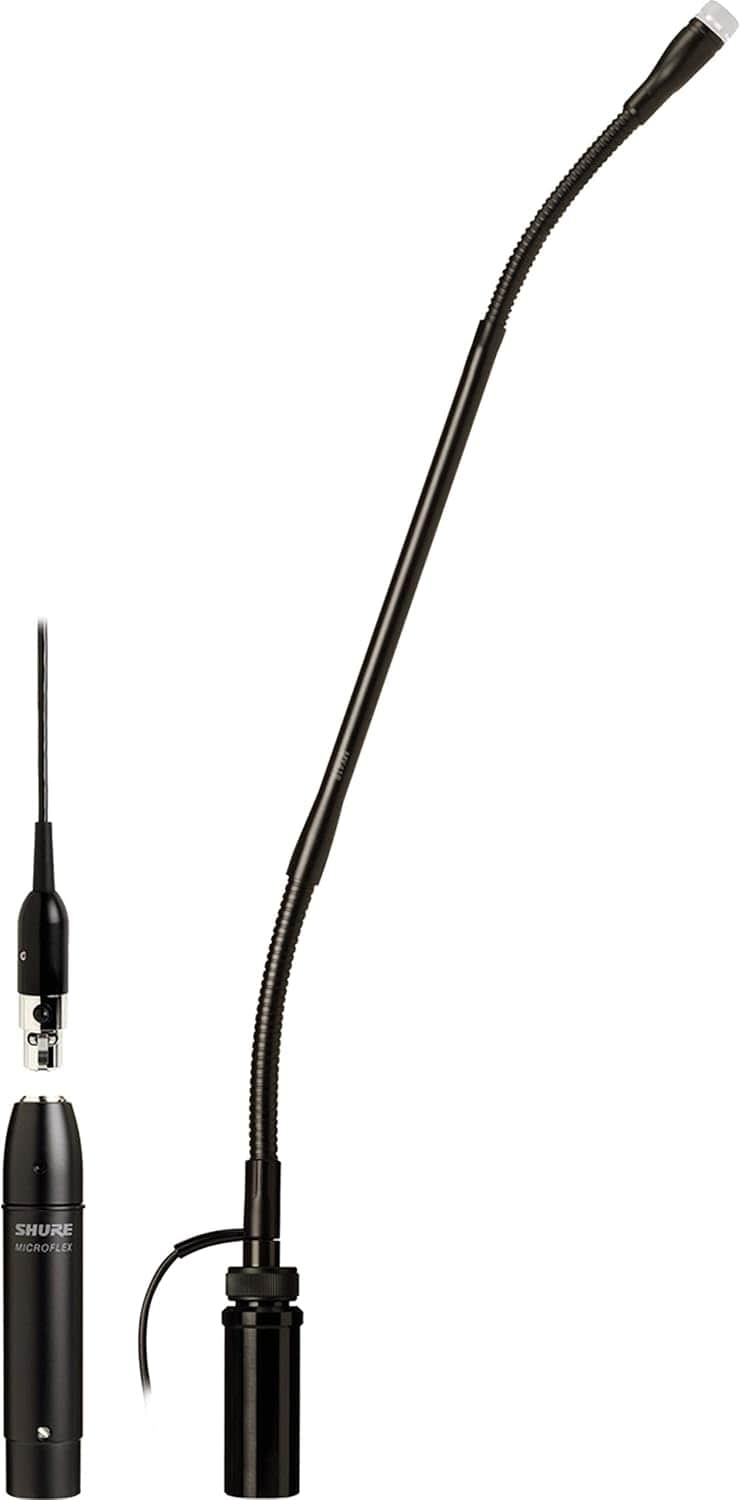 Shure MX412SE/N 12 Inch Microflex Gooseneck Condenser Microphone - No Cartridge - Side Exit - PSSL ProSound and Stage Lighting