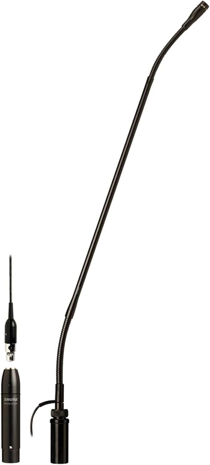 Shure MX418SE/N 18 Inch Microflex Gooseneck Condenser Microphone - No Cartridge - Side Exit - PSSL ProSound and Stage Lighting