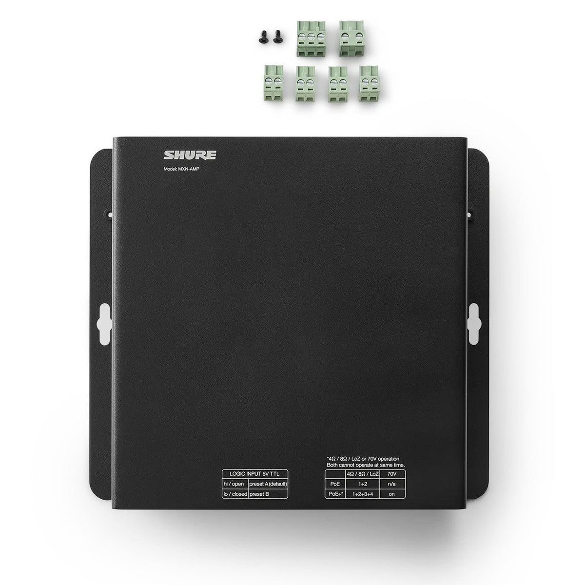 Shure MXN-AMP NETWORKED DANTE LOW IMP/70V POE+ AMP