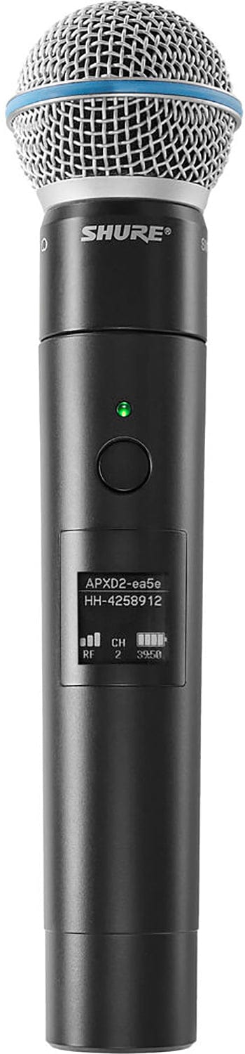 Shure MXW2X/BETA58=-Z10 Handheld Wireless Transmitter with Beta 58A Capsule - Z10 Band - PSSL ProSound and Stage Lighting
