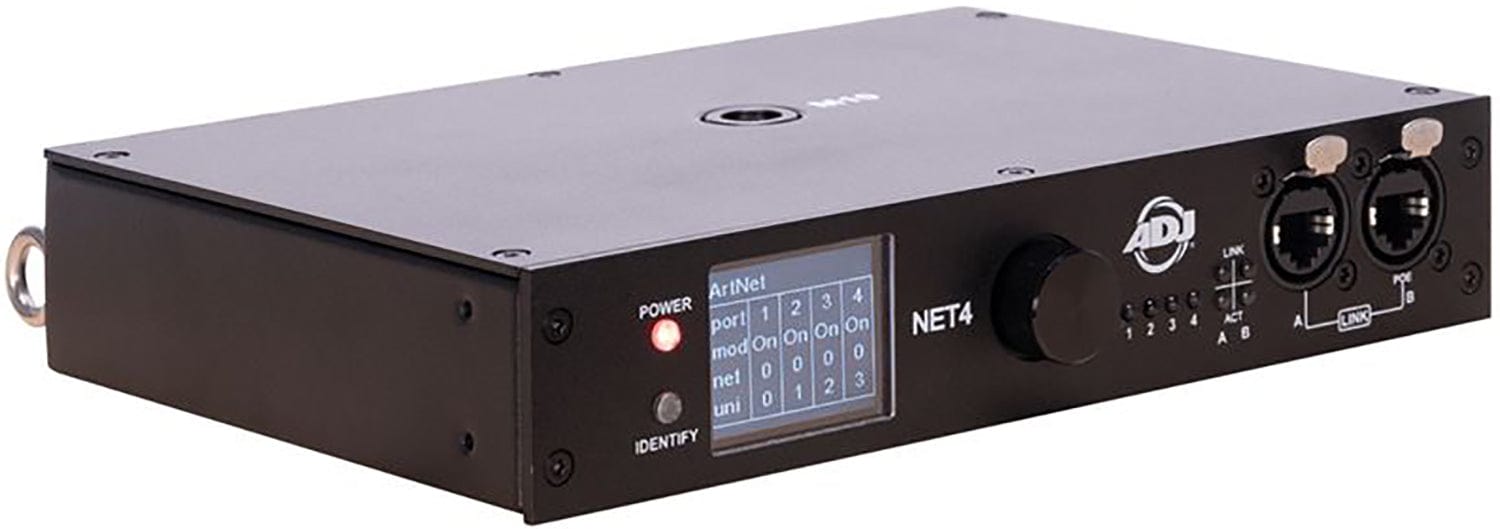 ADJ American DJ NET-4 4-Port DMX Over Ethernet Node with Wired Digital Communication Network - PSSL ProSound and Stage Lighting