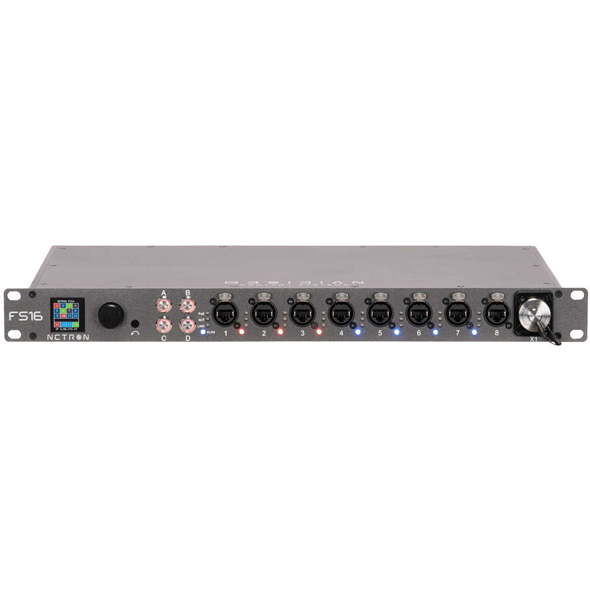 Elation NFS116 FS16; Netron FS16 Fiber Switch; 12+4 Fiber Network Switch with POE