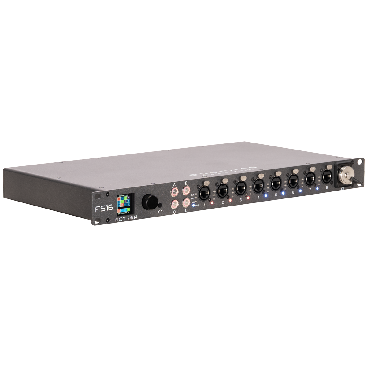 Elation NFS116 FS16; Netron FS16 Fiber Switch; 12+4 Fiber Network Switch with POE