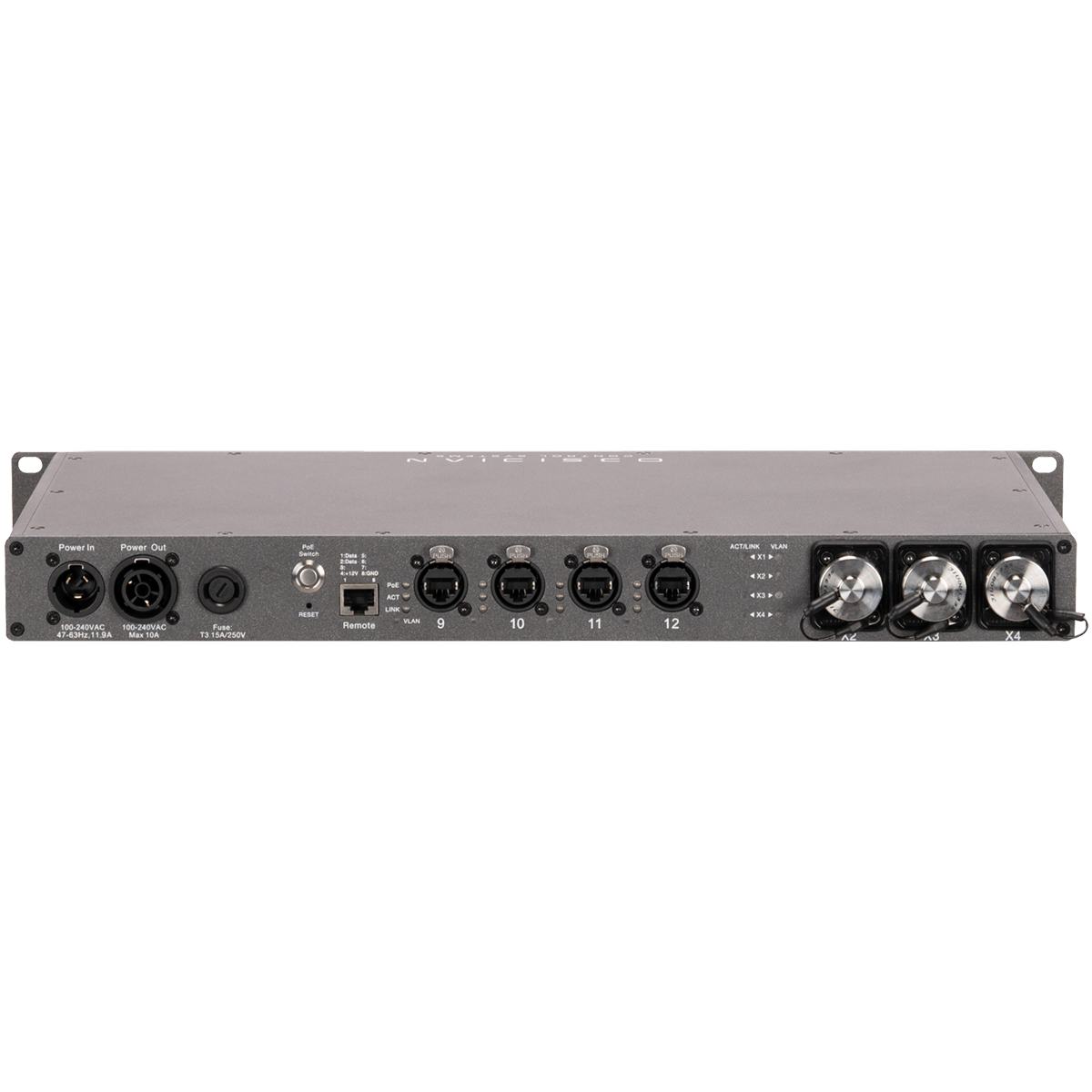 Elation NFS116 FS16; Netron FS16 Fiber Switch; 12+4 Fiber Network Switch with POE