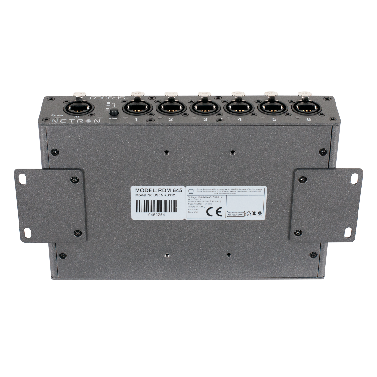 Elation RDM 645; RDM Splitter 1x6 RJ45 1/2 Rack