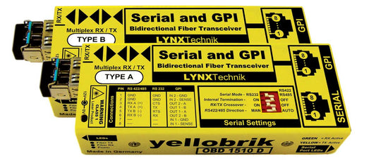 Lynx Technik AG OBD 1510 D Serial RS232 + GPI Fiber Optic Bidirectional Transceiver kit