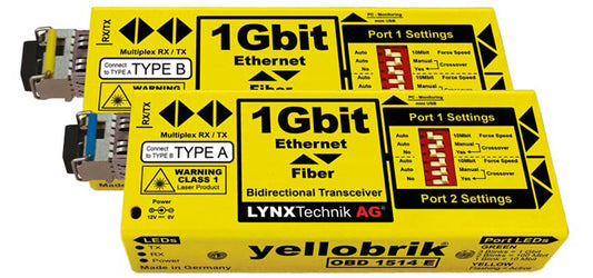 Lynx Technik AG OBD 1514 E 1GbE Ethernet Fiber Optic Bidirectional Transceiver Kit