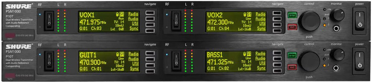 Shure P10T=-J8A Dual Transmitter for Shure PSM1000 Personal Monitor System - PSSL ProSound and Stage Lighting