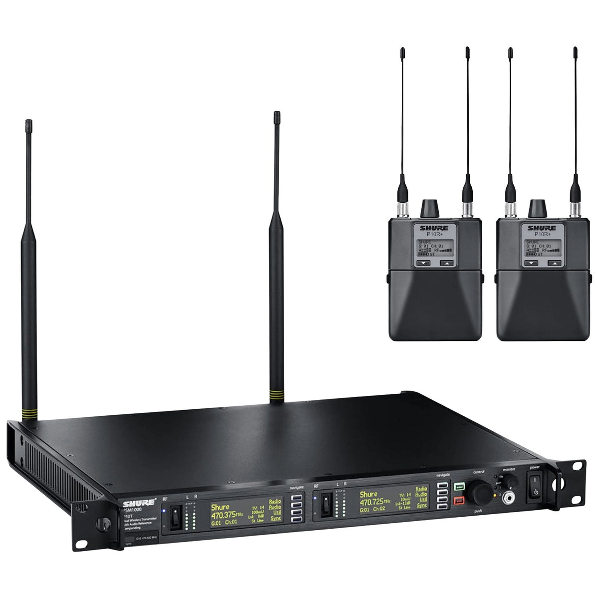 Shure P10TR+-G10 PSM1000 Monitor System - Dual Transmitter/2x Bodypacks - G10 Band