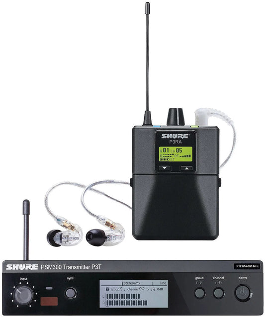 Shure P3TRA215CL-G20 Wireless Personal Monitor System Set for PSM300 System - G20 Band - Clear - PSSL ProSound and Stage Lighting