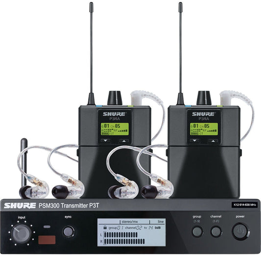 Shure P3TRA215TWP-J13 PSM300 Twinpack Pro Monitoring System with Earphones - J13 Frequency - PSSL ProSound and Stage Lighting