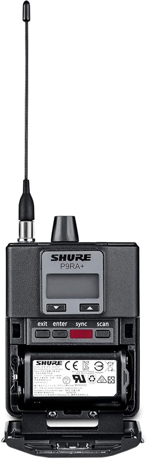 Shure P9RA+=-G7 Rechargeable Bodypack Receiver for Shure PSM900 Personal Monitor System - G7 Band - PSSL ProSound and Stage Lighting