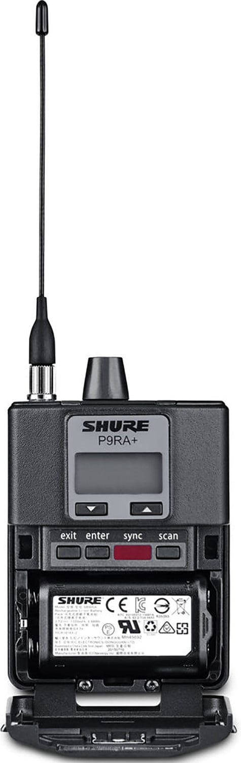 Shure P9RA+=-L6 Rechargeable Bodypack Receiver for Shure PSM900 Personal  Monitor System - L6 Band