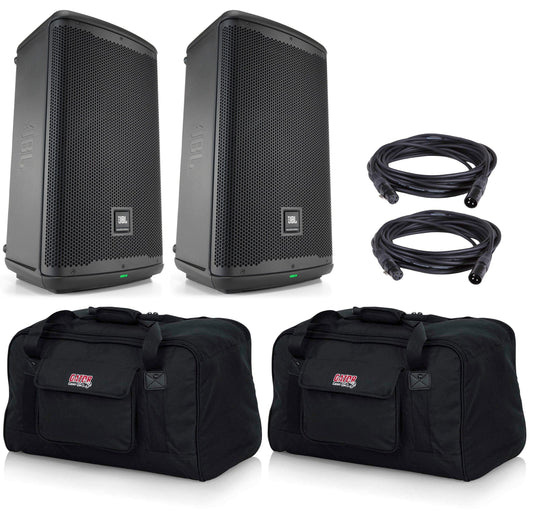 JBL EON710 2-Way 1300-Watt 10-Inch Powered Speaker with Bluetooth (Pair) with Tote Bags and Cables - PSSL ProSound and Stage Lighting