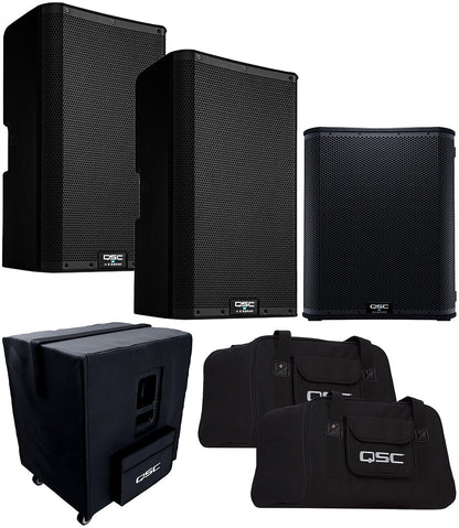 QSC K10.2 (x2) and KS118 (x1) with Totes and Cover - PSSL ProSound and Stage Lighting