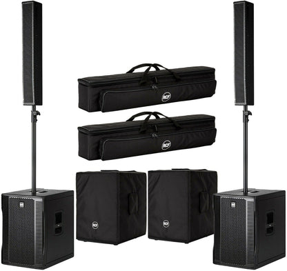 RCF EVOX-12 Powered Portable PA System (x2) with Cover Set (x2) - PSSL ProSound and Stage Lighting