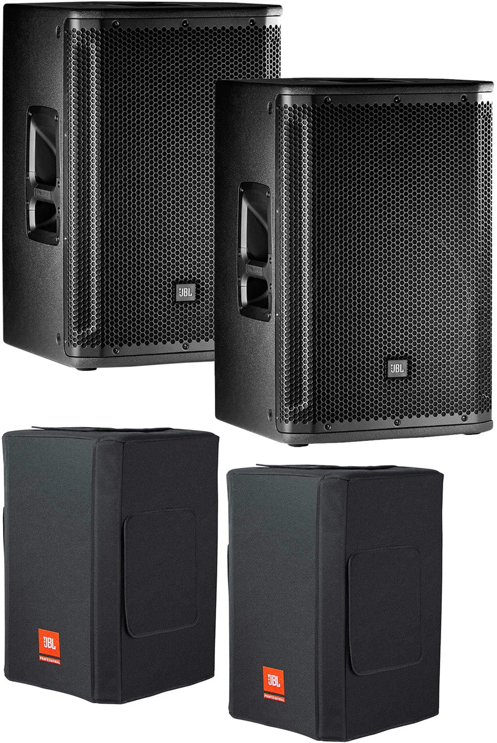 JBL SRX12 12-Inch 2-Way Passive Speaker (x2) with Cover (x2) - PSSL ProSound and Stage Lighting