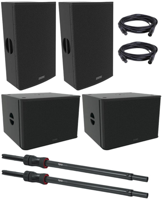 EAW RS123 Powered Speakers (x2) RS118 Powered Sub (x2) with Sub Poles and Cables - PSSL ProSound and Stage Lighting