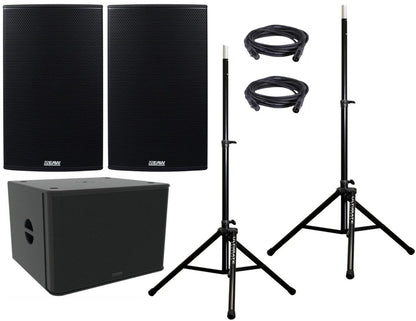 EAW RS153 Powered Speakers (x2) RS118 Powered Sub (x1) with Stands and Cables - PSSL ProSound and Stage Lighting