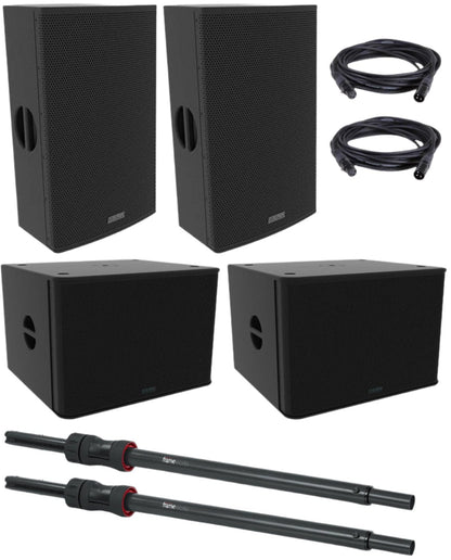 EAW RS123 Powered Speakers (x2) RS115 Powered Sub (x2) with Sub Poles and Cables - PSSL ProSound and Stage Lighting