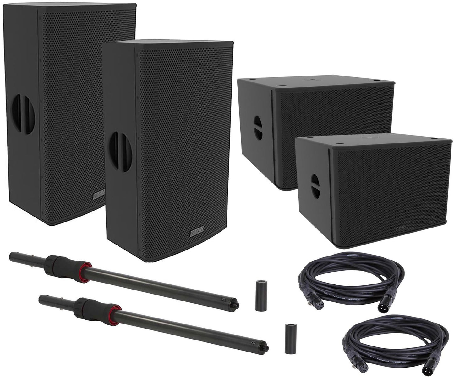 EAW RS153 Powered Speakers (x2) RS115 Powered Sub (x2) with Sub Poles and Cables - PSSL ProSound and Stage Lighting