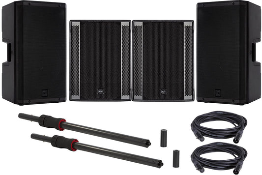 RCF ART-915A Speakers (x2) and SUB708-AS MKII Subwoofer (x2) with Sub Poles and Cables - PSSL ProSound and Stage Lighting