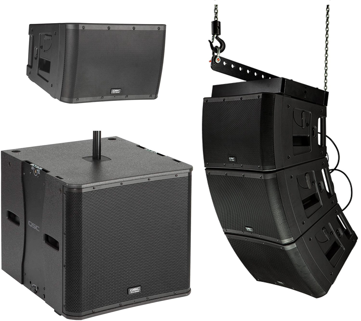 QSC CP8 8-Inch Speaker Pair with Totes & Stands