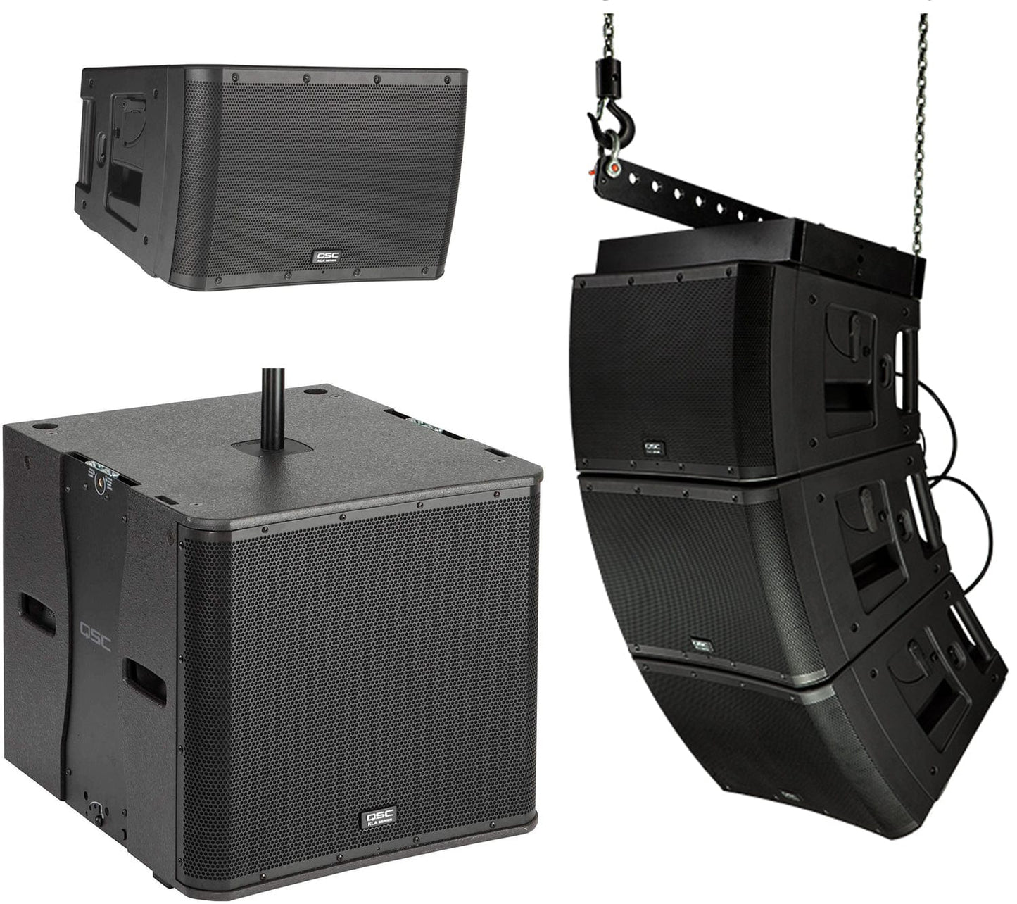 QSC KLA12 Line Array (x4) & KLA181 Subwoofer with Flybar - Solotech